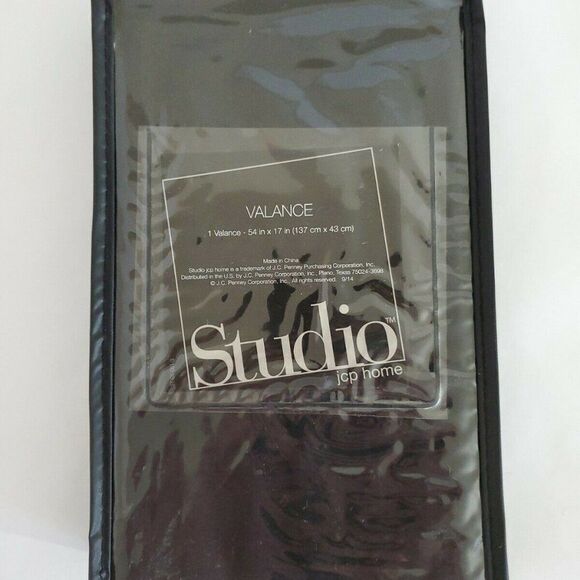 Valance Studio JCP Home Black Beige curtain Window - Picture 3 of 4